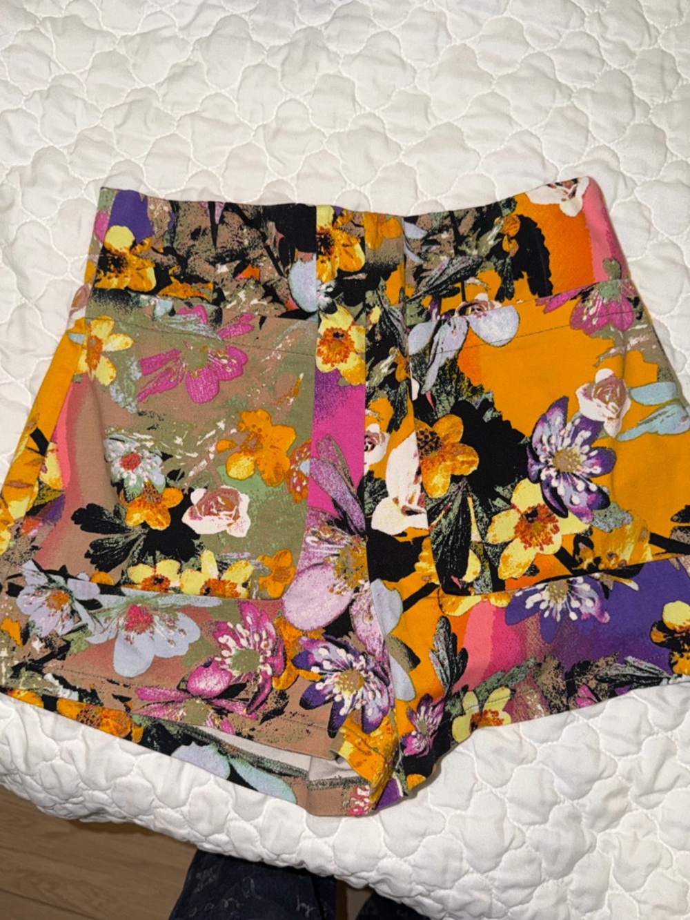 Gianni Bini Floral High Waist Shorts in Yellow, Pink, Purple, Green, Black